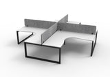 RL Infinity Profile Leg 4 People Corner Workstation with Screen