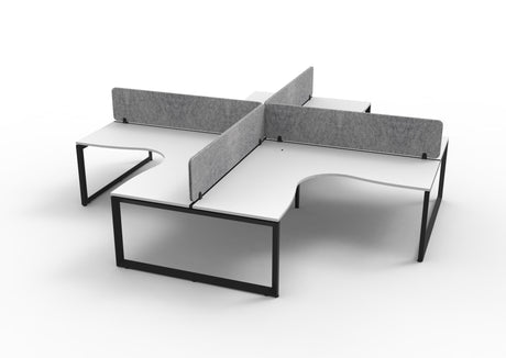 RL Infinity Profile Leg 4 People Corner Workstation with Screen
