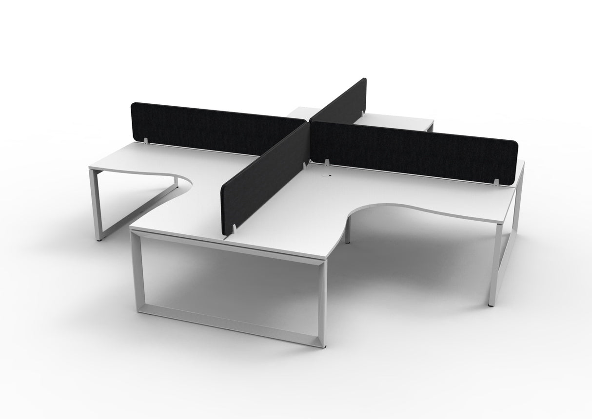 RL Infinity Profile Leg 4 People Corner Workstation with Screen