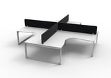 RL Infinity Profile Leg 4 People Corner Workstation with Screen