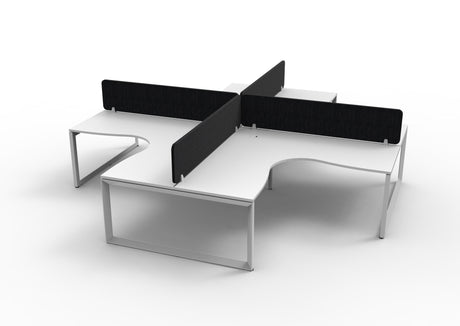 RL Infinity Profile Leg 4 People Corner Workstation with Screen