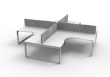 RL Infinity Profile Leg 4 People Corner Workstation with Screen