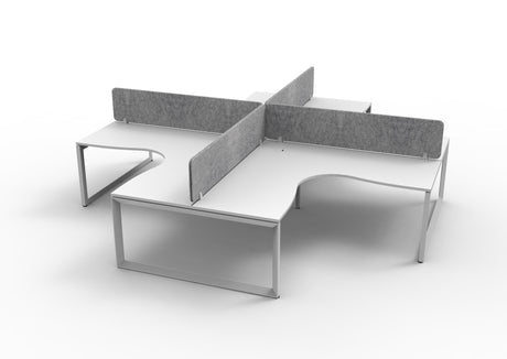 RL Infinity Profile Leg 4 People Corner Workstation with Screen