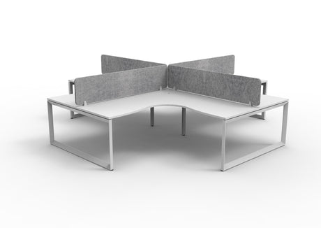 RL Infinity Loop 4 People Corner Workstation with Ecopanel Screen