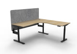RL Halo Plus Height Adjustable Corner Workstation with Grey Eco Panel Screen