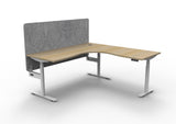 RL Halo Plus Height Adjustable Corner Workstation with Grey Eco Panel Screen