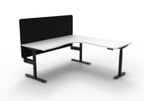 RL Halo Plus Height Adjustable Corner Workstation with Black Eco Panel Screen