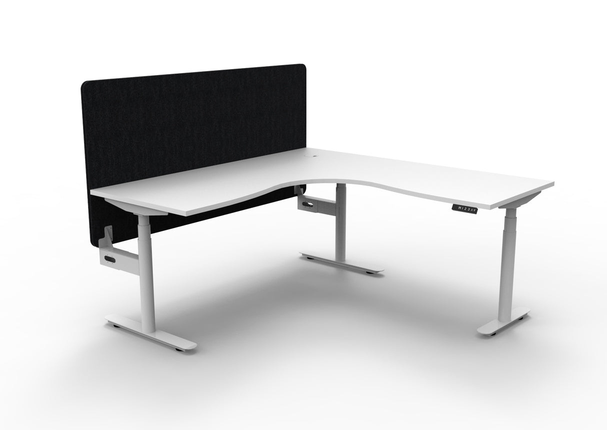 RL Halo Plus Height Adjustable Corner Workstation with Black Eco Panel Screen