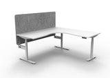 RL Halo Plus Height Adjustable Corner Workstation with Grey Eco Panel Screen