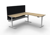 RL Halo Plus Height Adjustable Corner Workstation with Black Eco Panel Screen