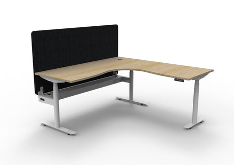 RL Halo Plus Height Adjustable Corner Workstation with Black Eco Panel Screen