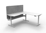 RL Halo Plus Height Adjustable Corner Workstation with Grey Eco Panel Screen
