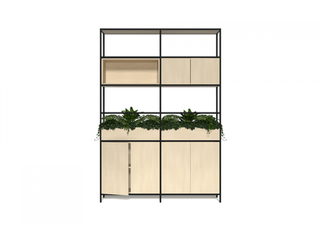 OL Rhodes 6 Door 2 Bay Credenza with 6 Planter Box