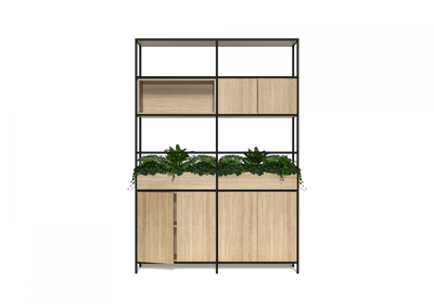 OL Rhodes 6 Door 2 Bay Credenza with 6 Planter Box