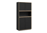 DD Grid Line Sliding Door Multi Shelf Tall Storage Unit