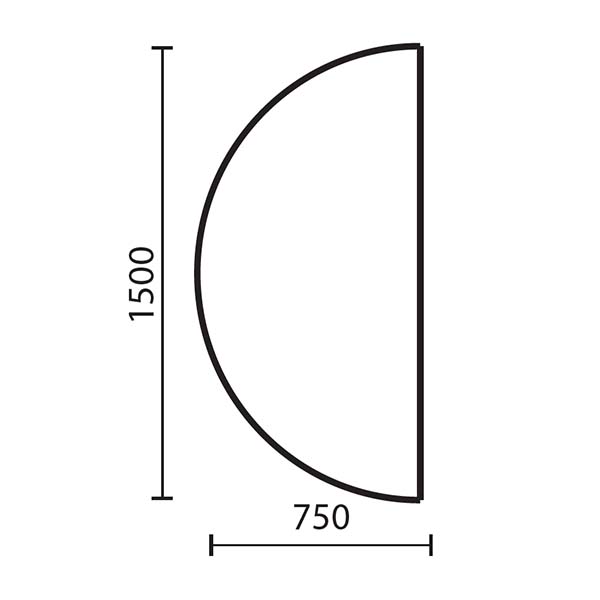 MA Astra Round Leg Half Circle Conference End Table