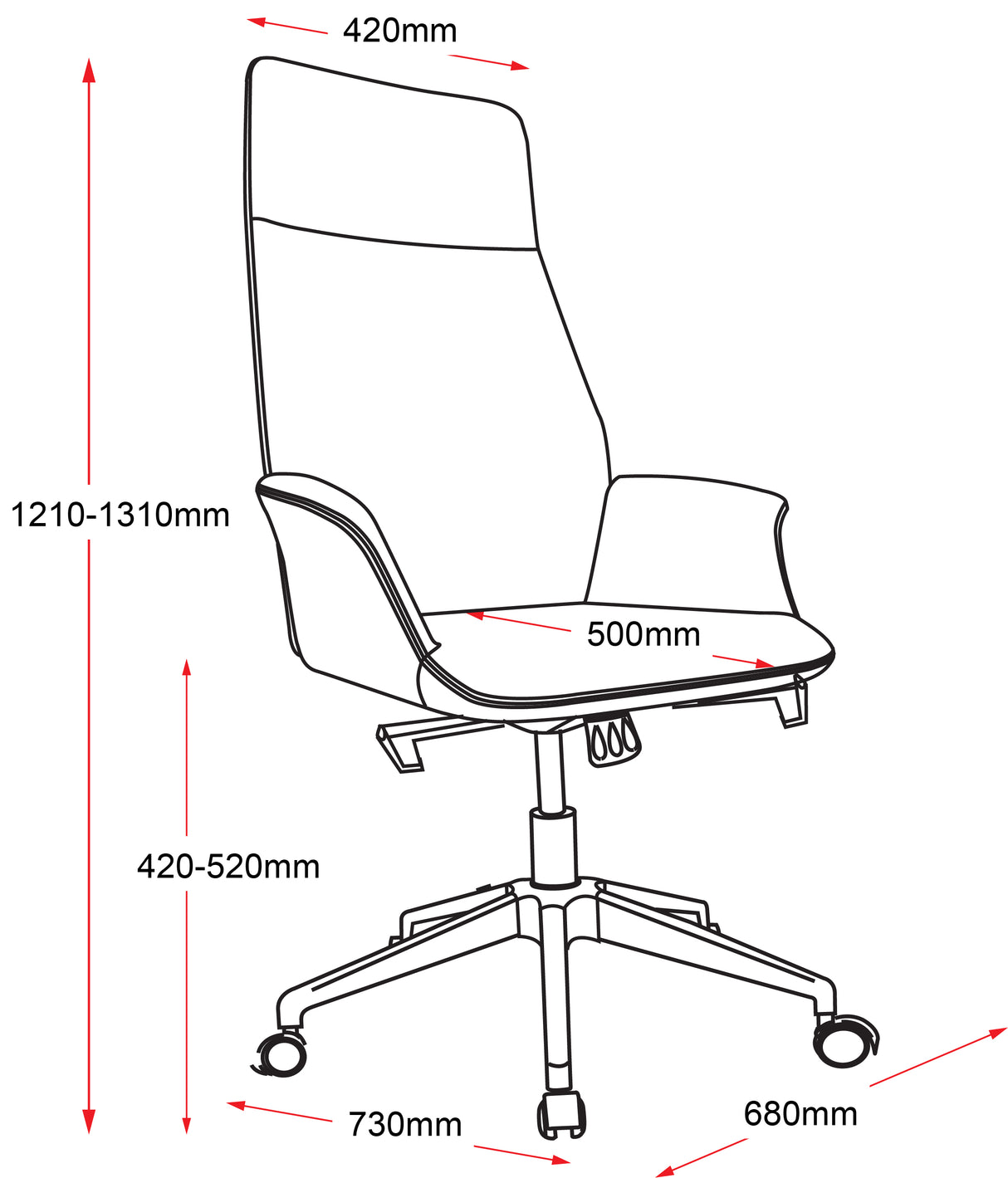 RL Accord Genuine Leather High Back Executive Chair