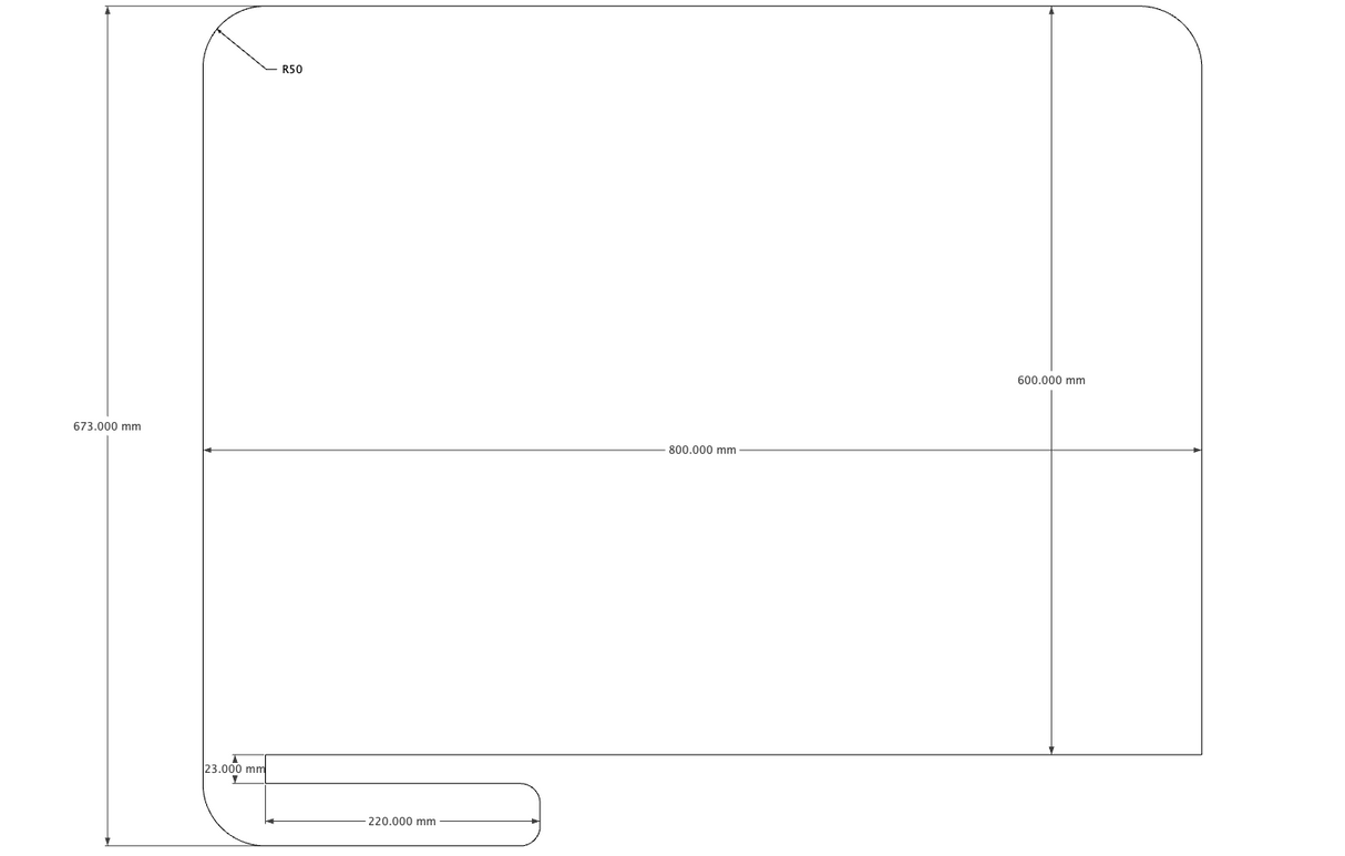 RL Acouline Slide On Desk Screen