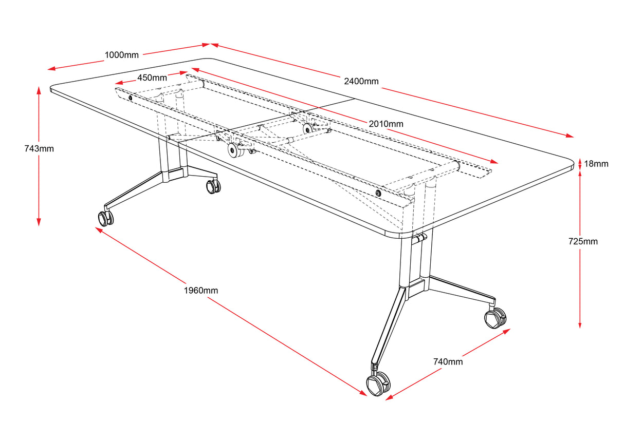 RL Rapid Edge Folding Table Frame