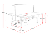 RL Boost+ Height Adjustable 2 User Back to Back Workstation with SHUSH30 Screen