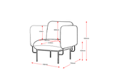 RL Capri Fabric Upholstered 1 Seater Reception Area Lounge