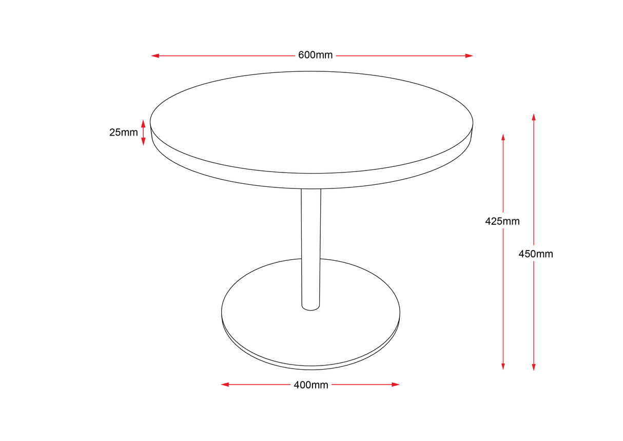 RL Estilo Metal Base Round Coffee Table