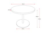 RL Estilo Metal Base Round Coffee Table
