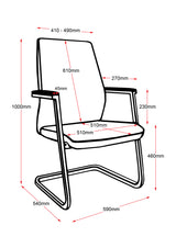 RL CL3000V PU Leather Upholstered Executive Visitor Chair