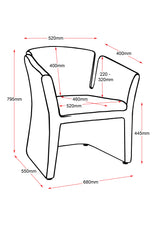 RL Clover Fabric Upholstered Breakout Area Tub Chair