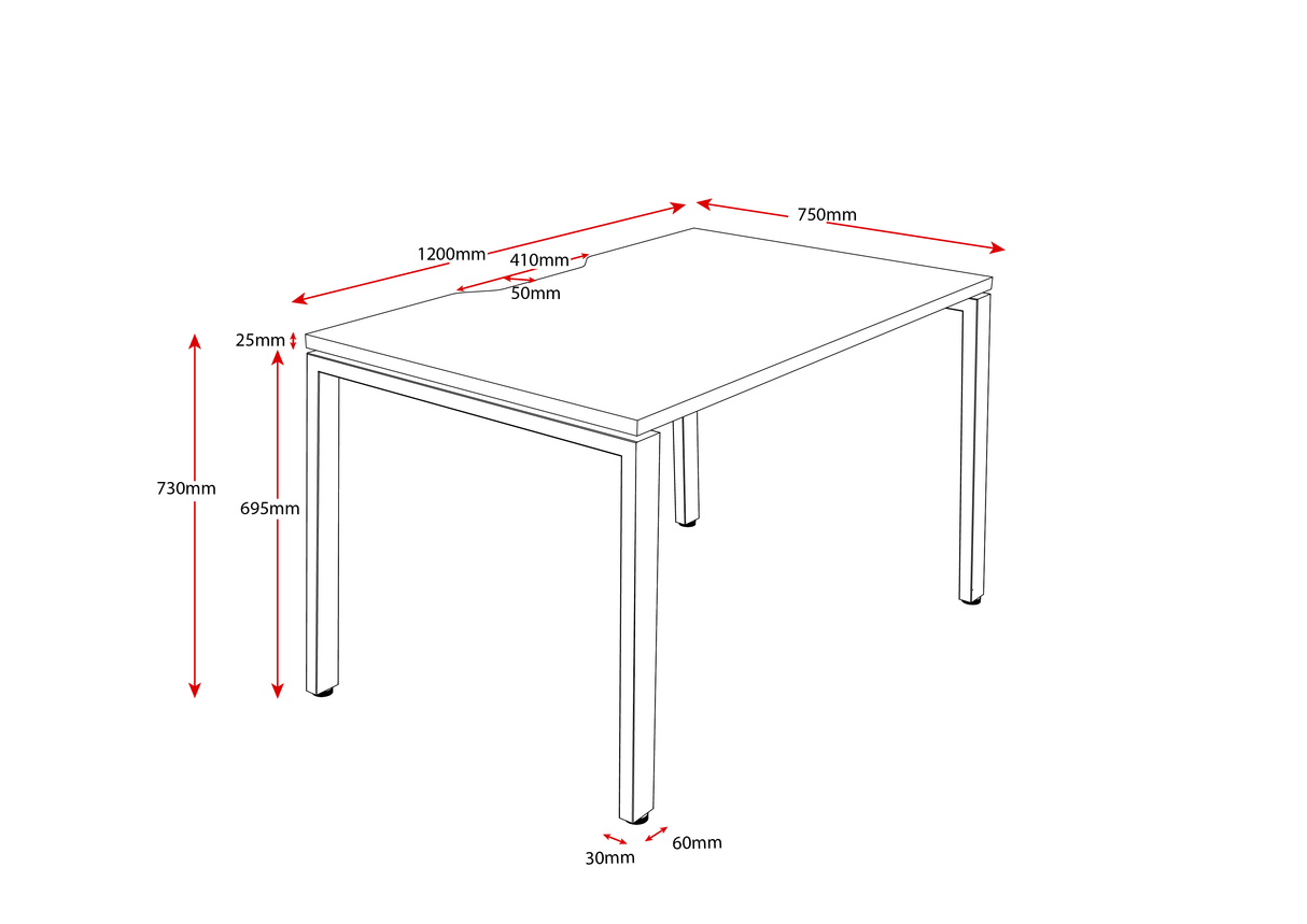 RL Infinity Profile Leg Single Sided System Desk