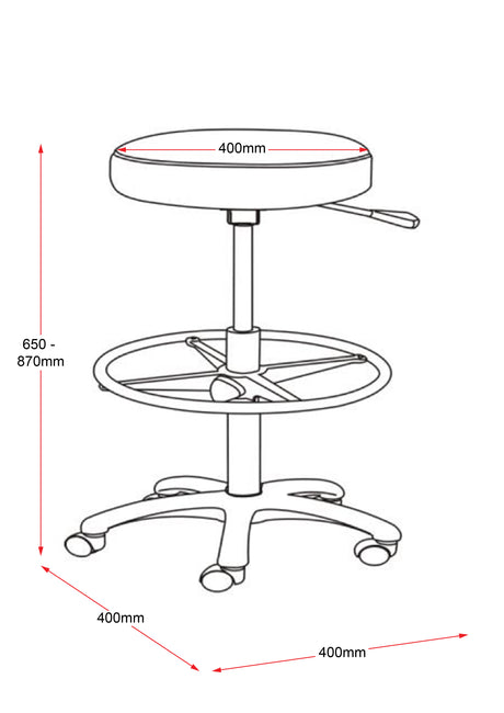 RL DS PU Upholstered Drafting Stool