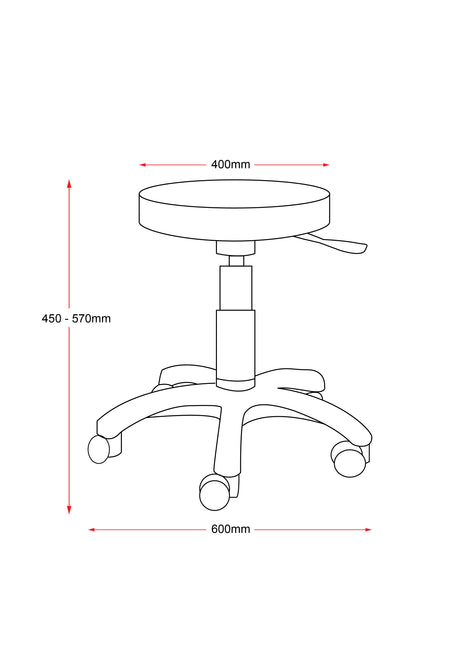 RL DS PU Upholstered Desk Height Utility Stool
