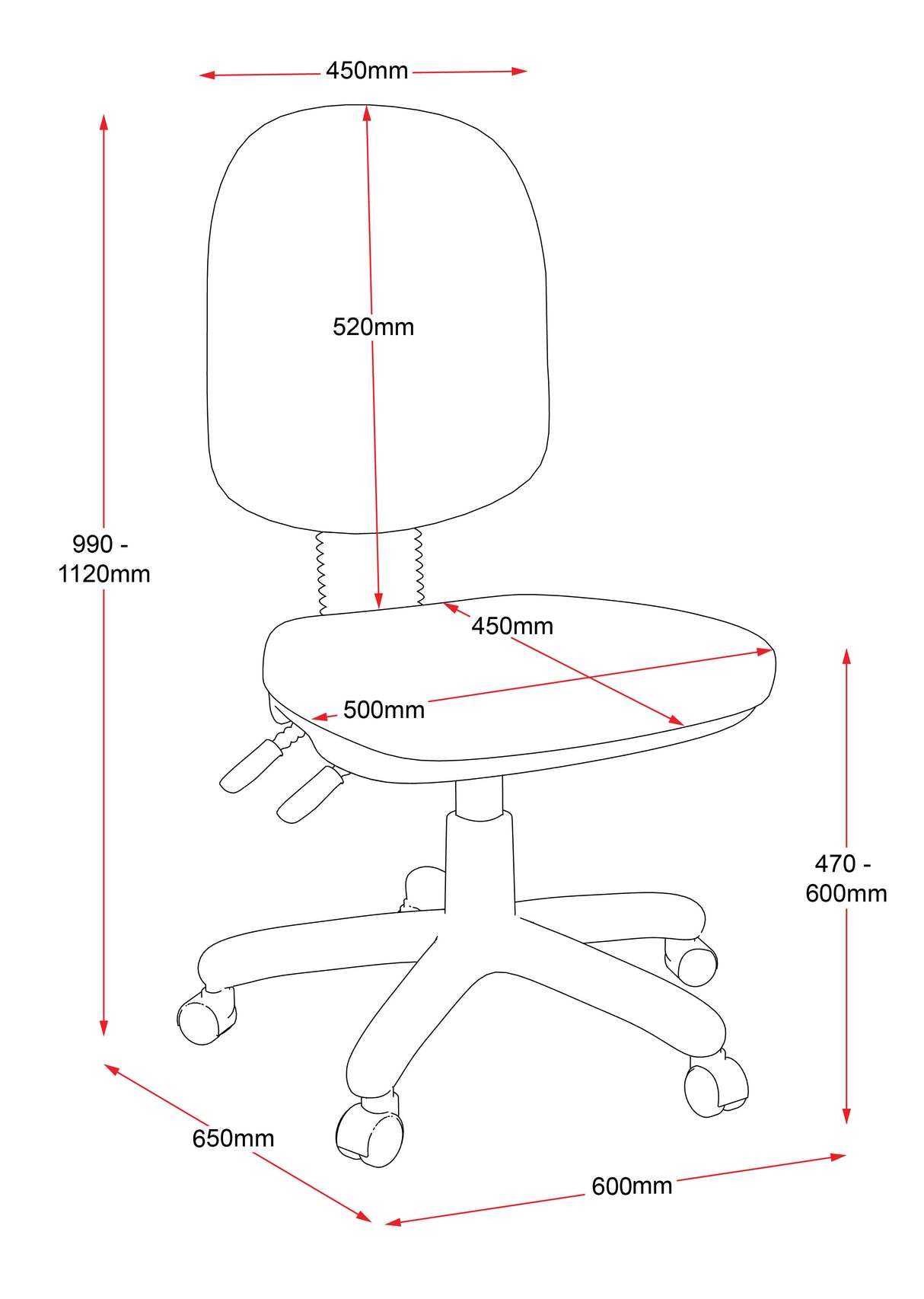 RL EC070BH Fabric Upholstered High Back Operator Chair