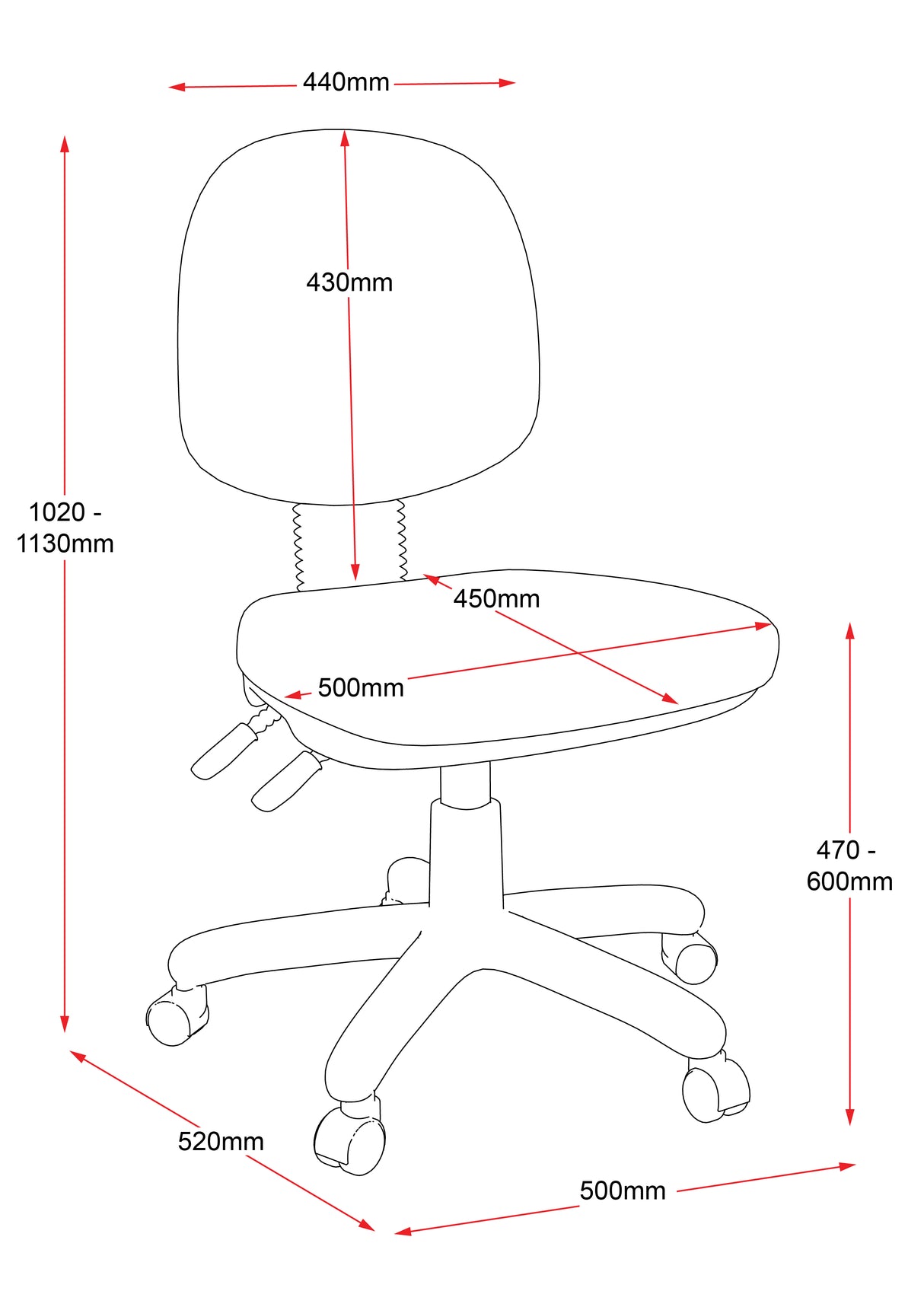 RL EC070BM Fabric Upholstered Task Chair