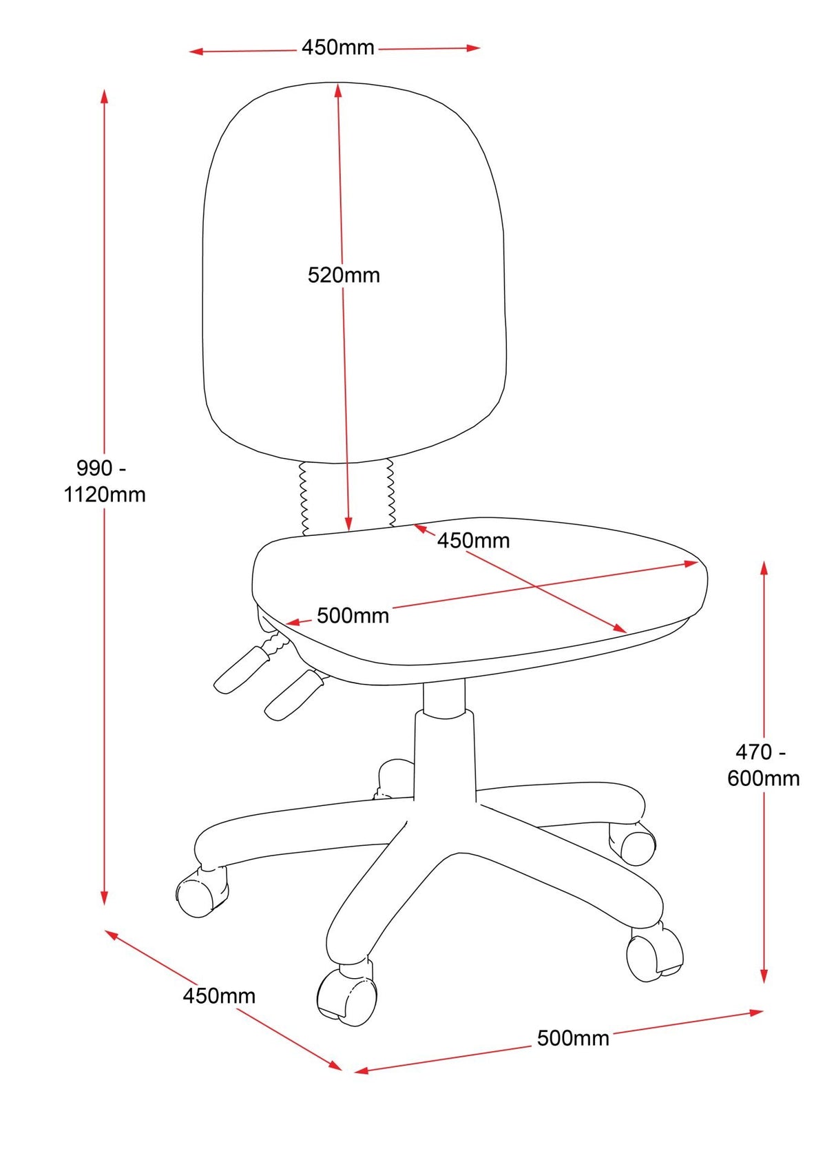 RL EC070CH Fabric Upholstered High Back Operator Chair