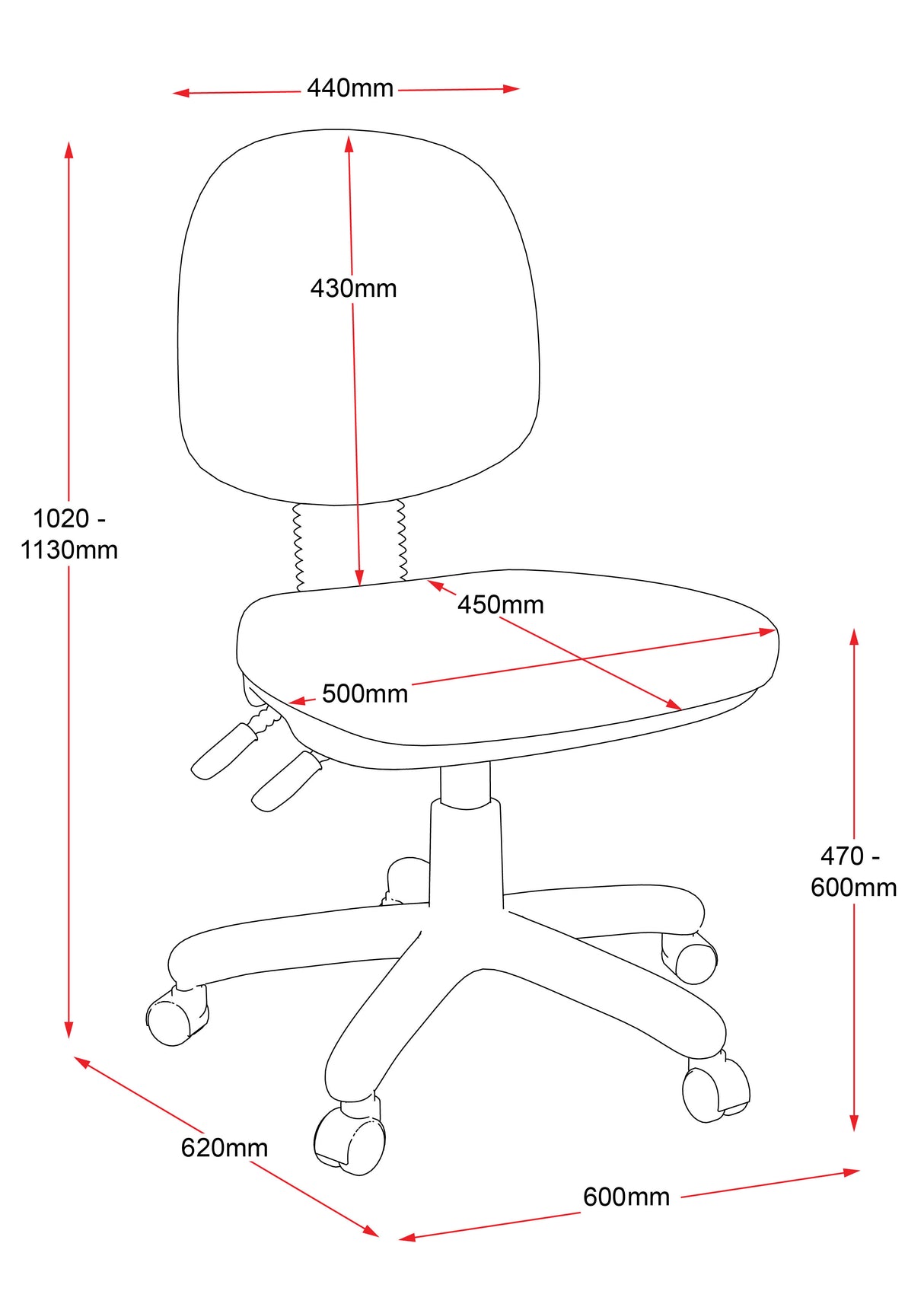 RL EC070CH Fabric Upholstered medium Back Operator Chair