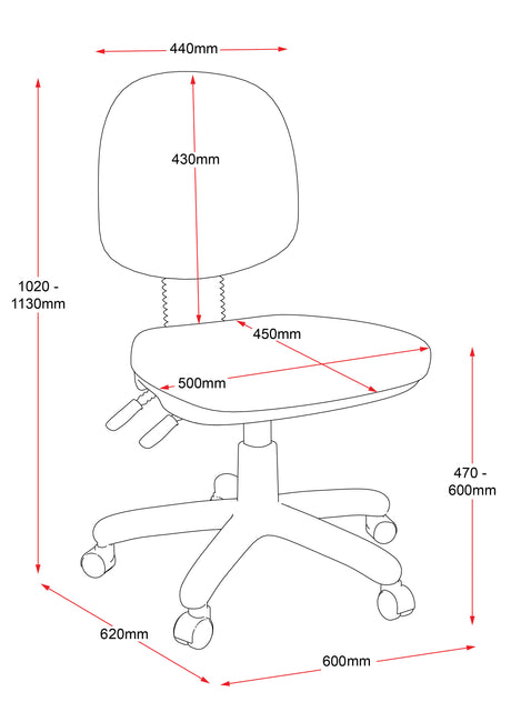 RL EC070CH Fabric Upholstered medium Back Operator Chair