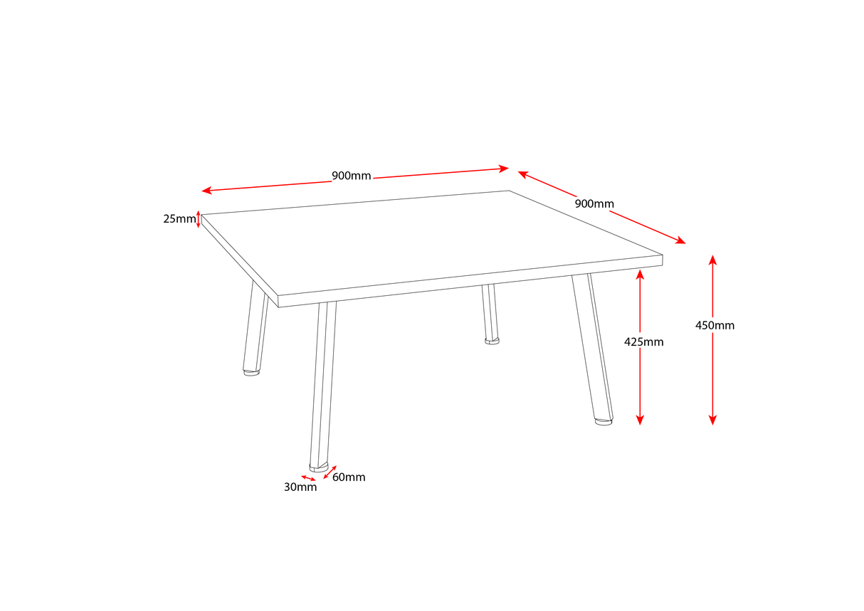 RL Eternity Metal Leg Square Coffee Table