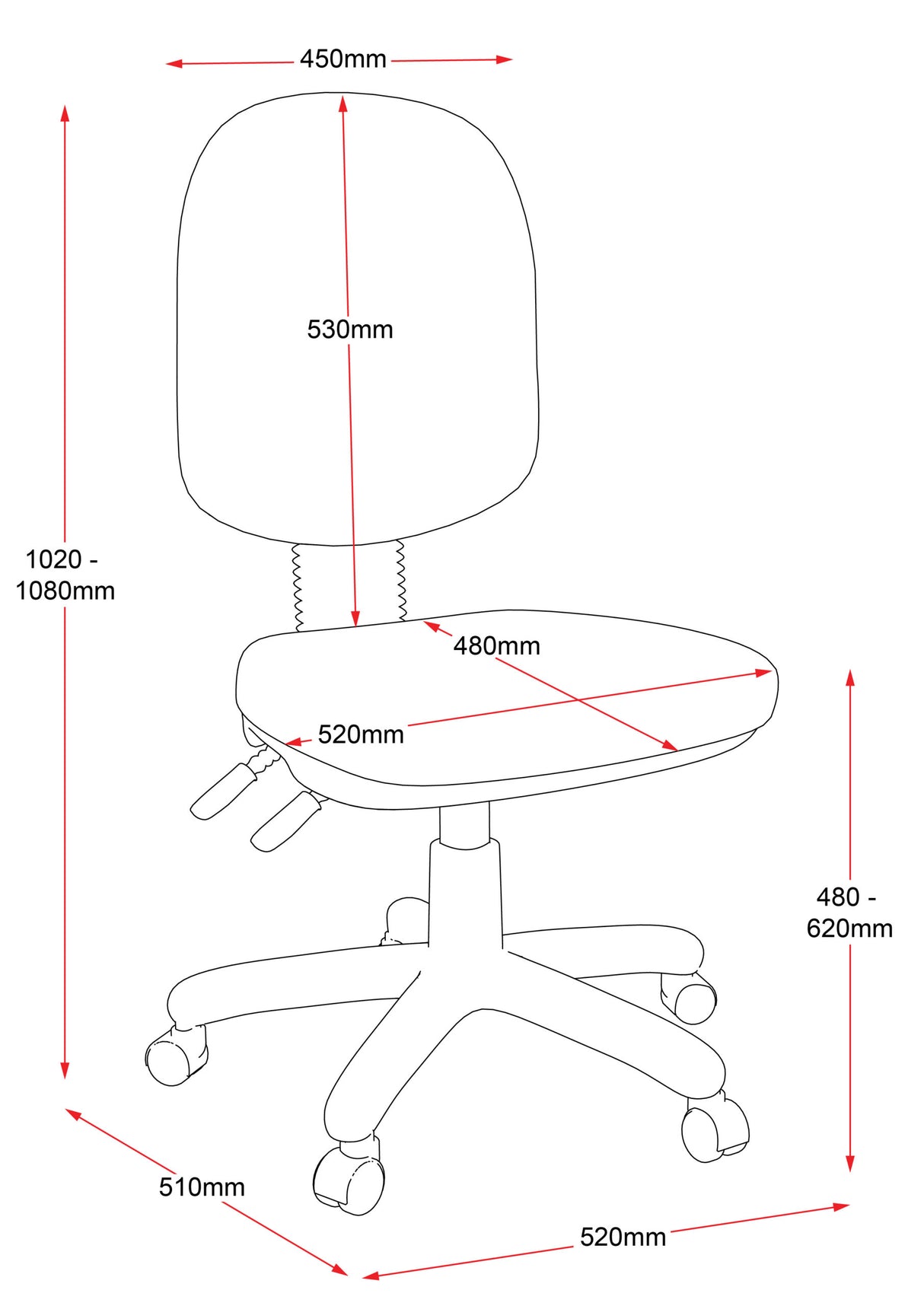 RL EG100CH Fabric Upholstered High Back Operator Chair