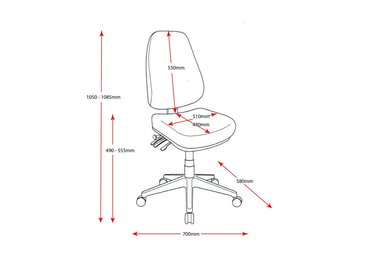 RL Endeavour Pro PU Leather Upholstered High Back Operator Chair