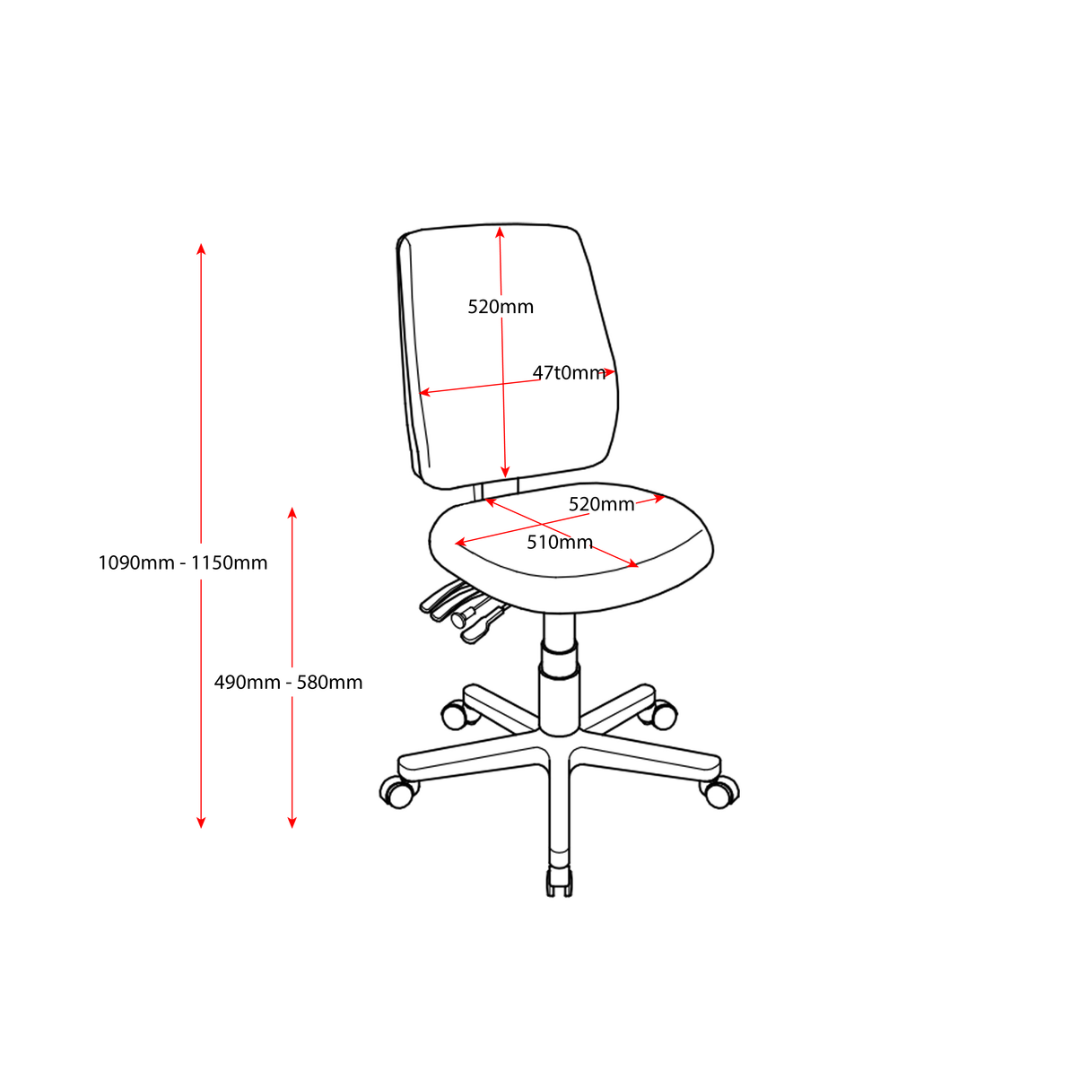 RL Ergo Air Fabric Upholstered High Back Operator Chair