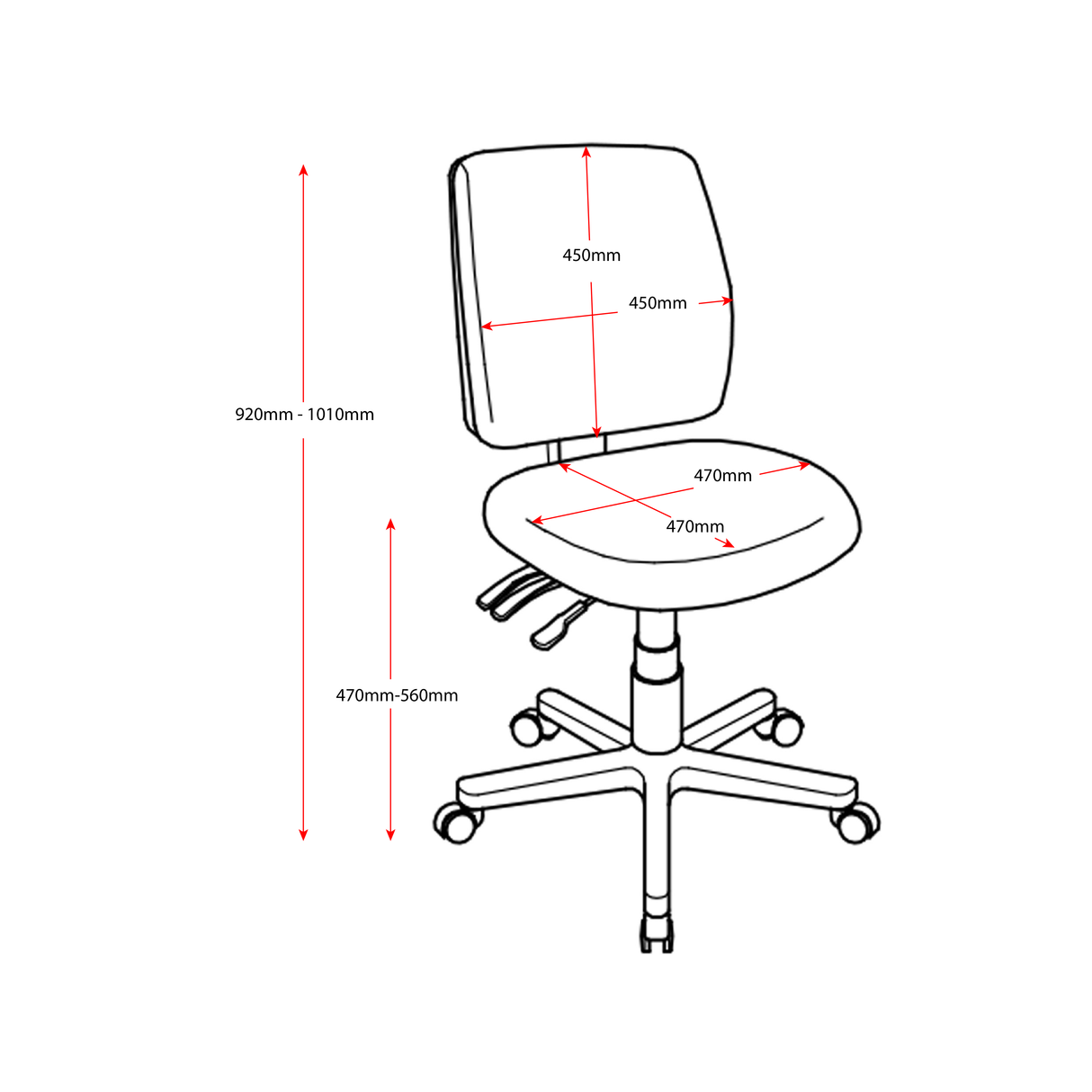 RL Ergo Air Fabric Upholstered Mid Back Operator Chair
