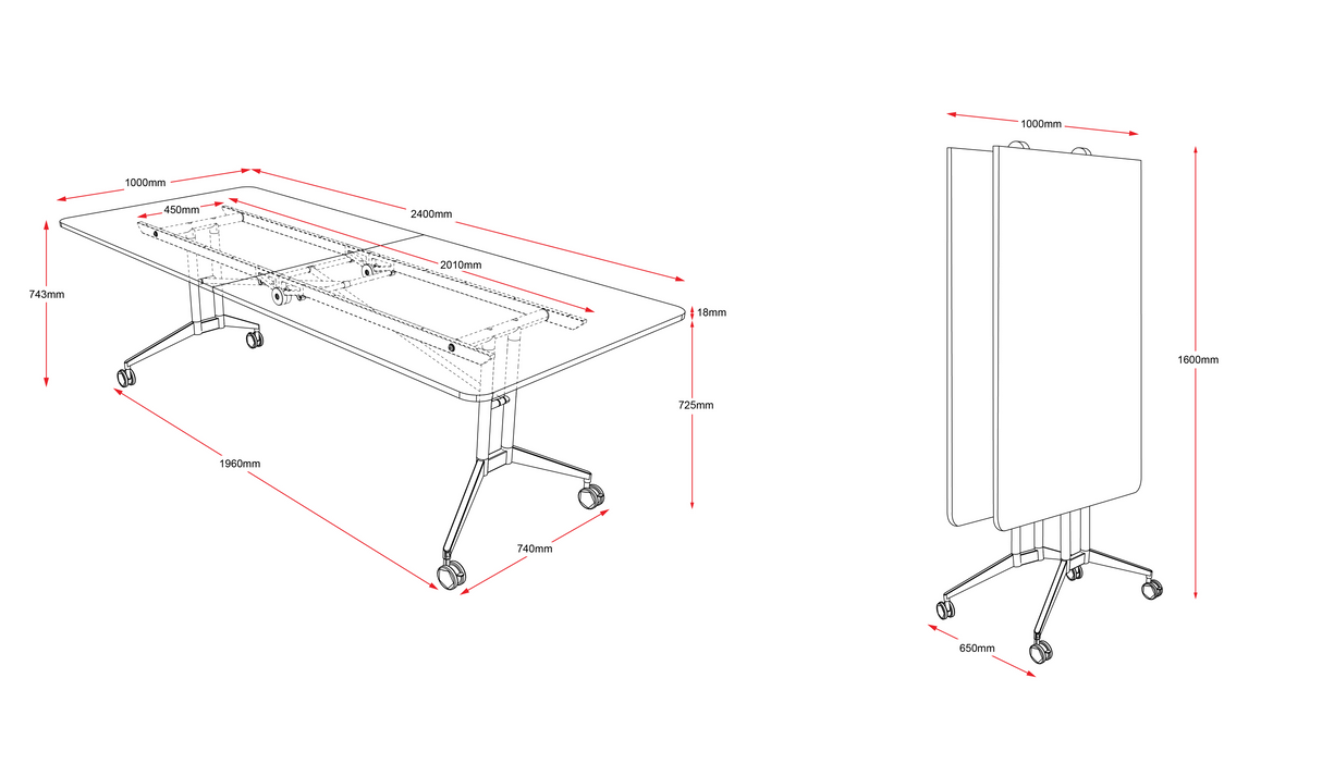 RL Edge Folding Meeting & Boardroom Table