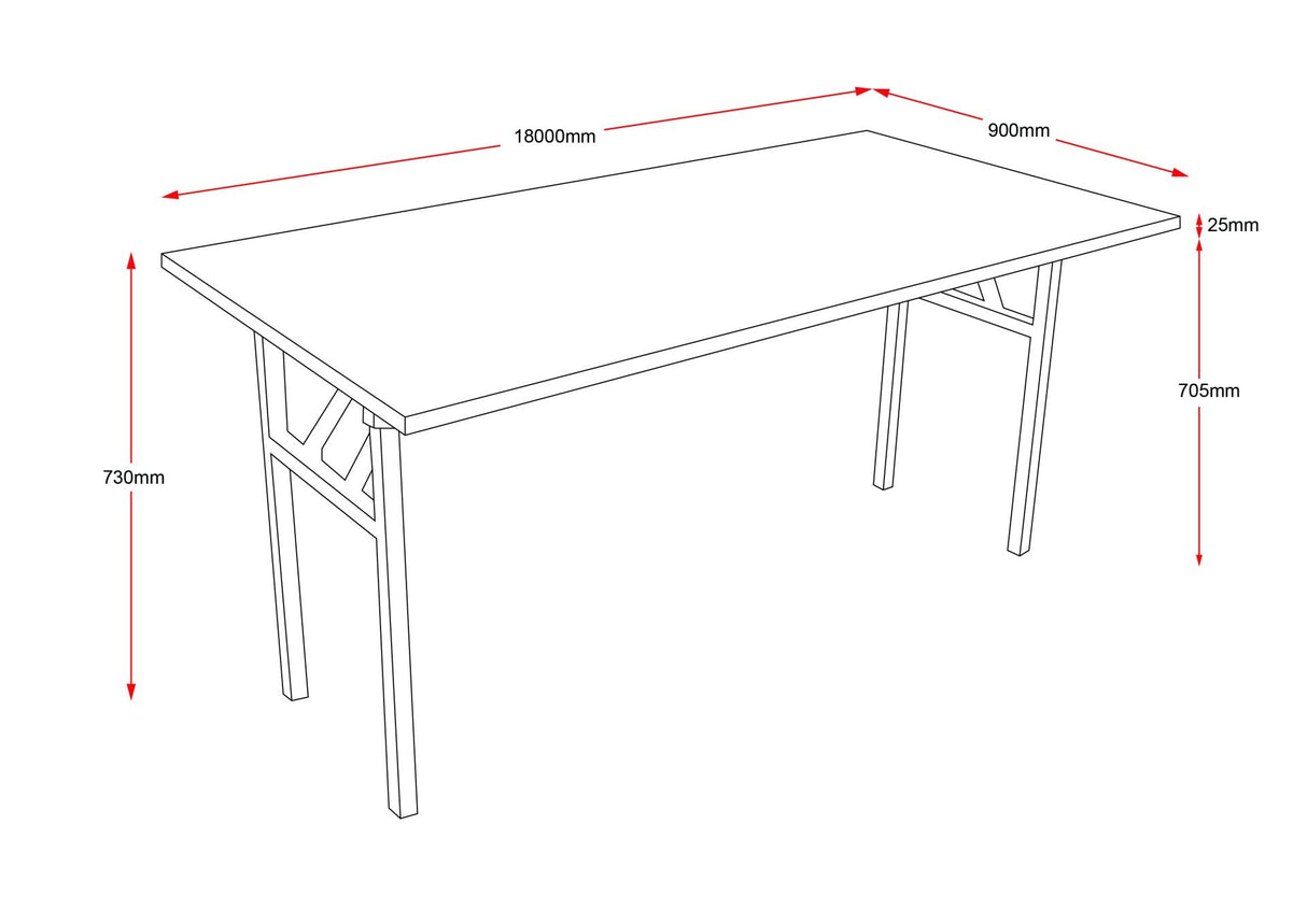 RL Rapid Black Steel Frame Folding Table