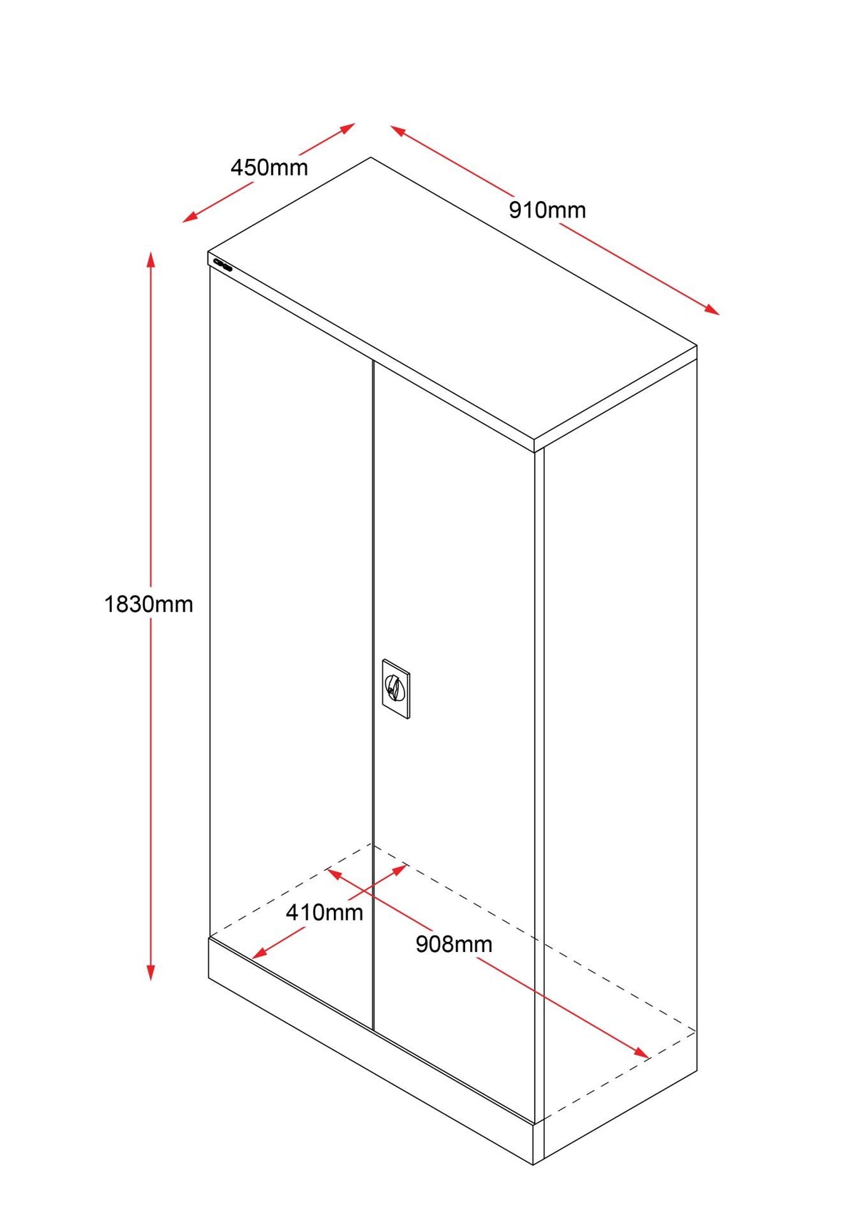 RL GO Swing Door Heavy Duty Stationery Cupboard – 3 Shelves