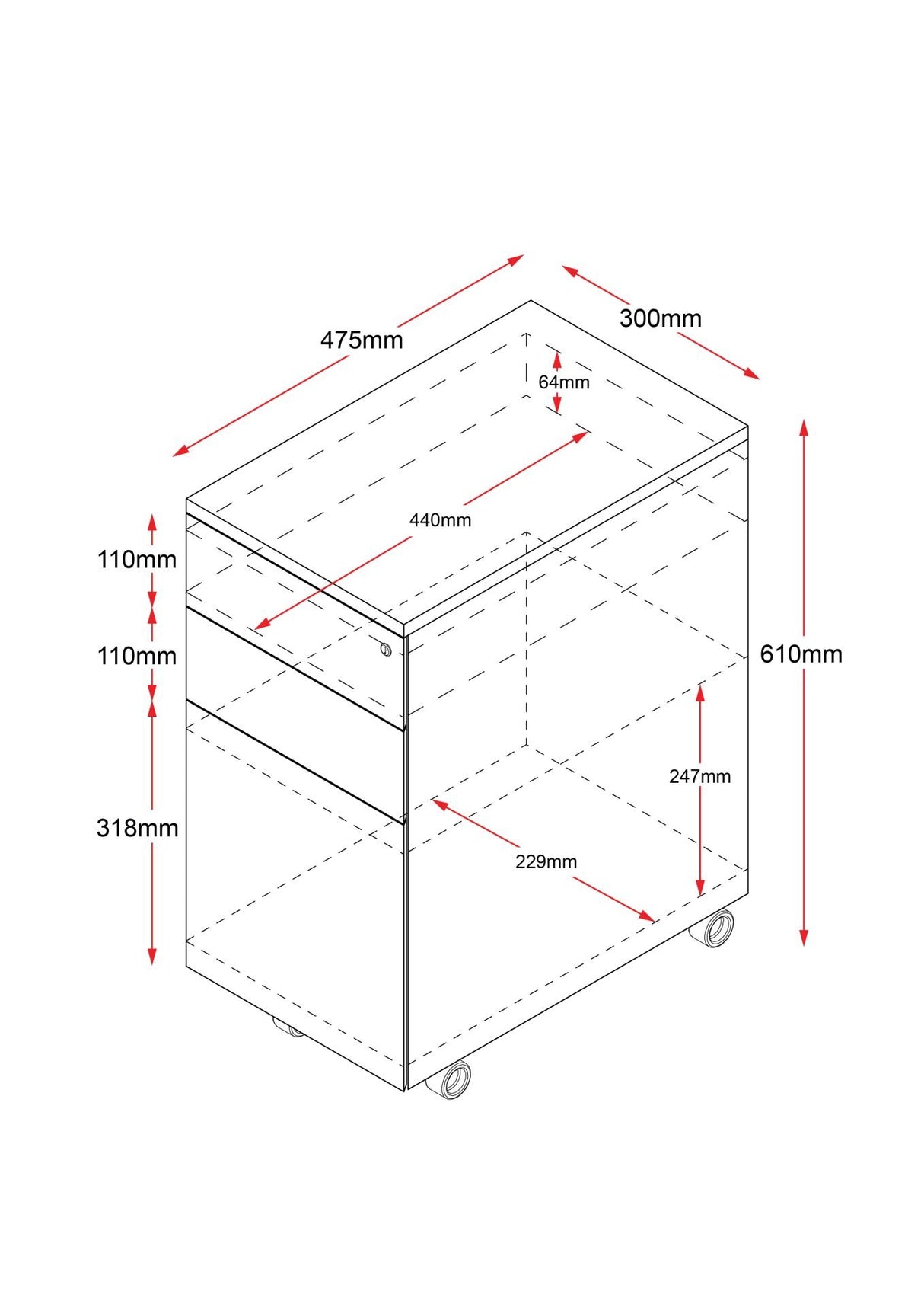 RL GO Slimline Steel Mobile Pedestal