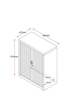 RL GO Tambour 900mm Wide Sliding Door Cupboard