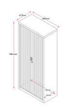 RL GO Tambour 900mm Wide Sliding Door Cupboard