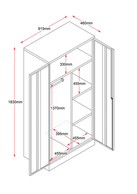 RL GO Metal Lockable Wardrobe Unit