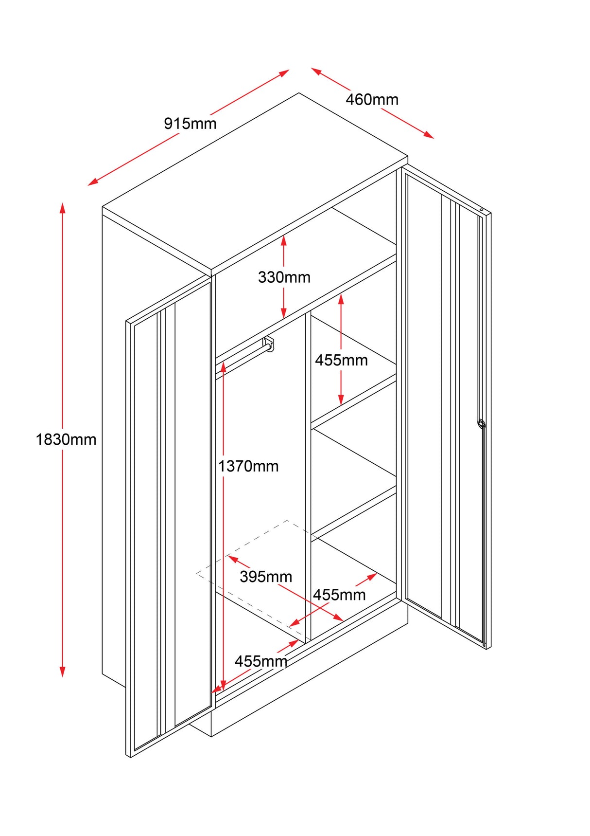 RL GO Tambour 2 Door Wardrobe